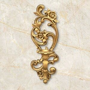 Homco Vintage Candle Holder Wall Decor Gold Ornate Sconce MCM 70s